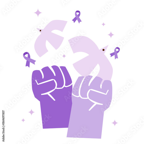 world cancer day. icon illustration of human fists as a symbol for cancer fight. International Day February 4