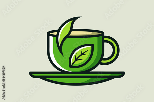 green tea cup perfect oval rim