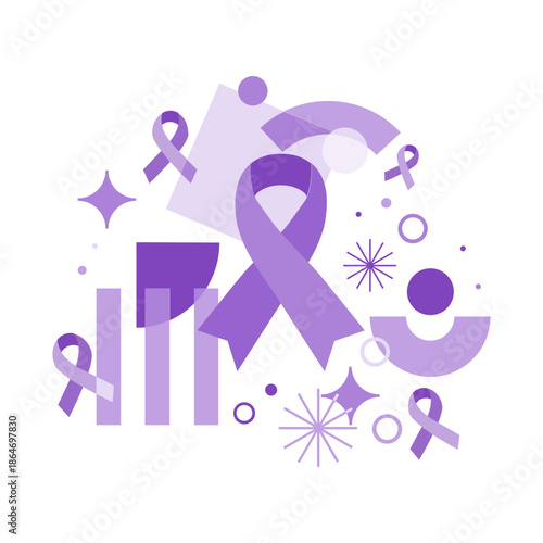 world cancer day. cancer awareness ribbon on modern abstract geometric background. International Day February 4