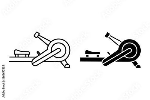 A black and white illustration of two mechanical devices in different states