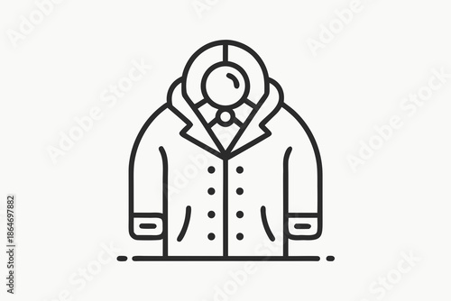 luxury winter coat icon clean design