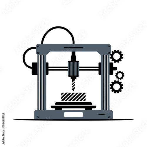 CNC milling machine sculpts material with focused mechanical.