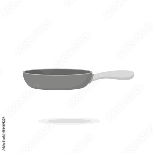 Frying Pan Kitchen Utensil Isolated Flat Vector Illustration