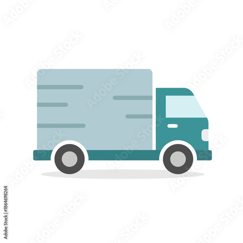Flat Design Delivery Truck Icon Illustration