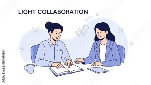 Business Meeting for Light Collaboration Between Two Female Professionals in a Modern Office