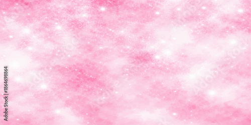 Abstract pink background with bokeh light and purple texture features a winter holiday design with snowflake patterns and glowing stars for a festive Christmas wallpaper backdrop