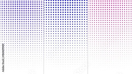 Blue Purple Pink Halftone Dotted Gradient Pattern Fading to White Abstract Background