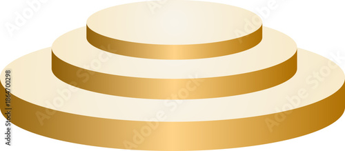 Three Tiered Round Golden Stage