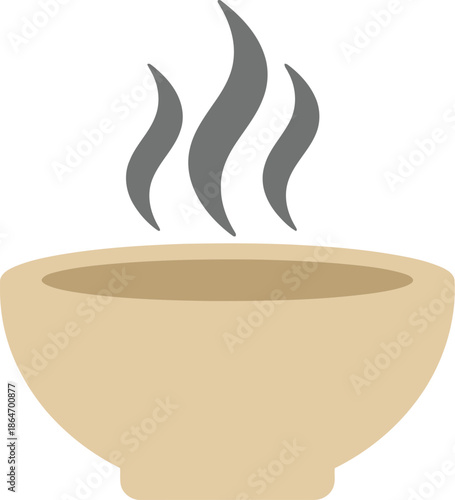 Ramadan Iftar Hot Soup Bowl Icon – Minimalist Vector for Islamic Holiday Food Concepts