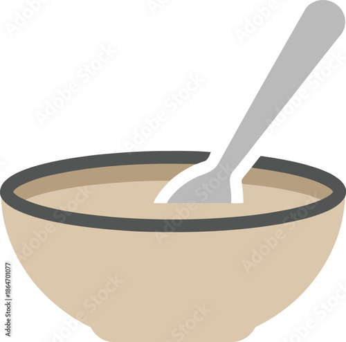 Ramadan Saudi Arabian Porridge Clipart, Traditional Iftar Food Bowl Illustration, Vector Icon