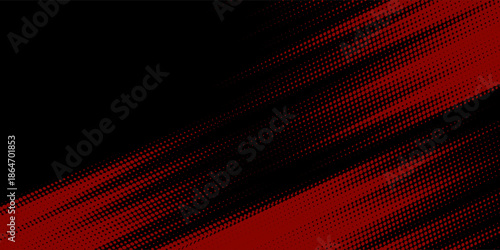 Halftone dots red and blue color pattern gradient grunge texture background. Dot pop art comic sport style vector illustration. modern background