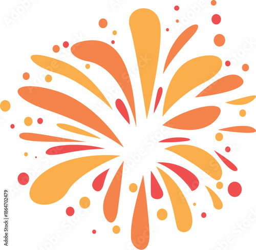 Colorful fireworks exploding creating a beautiful splash effect in the night sky, perfect for celebrations and festive events