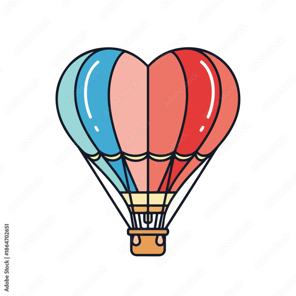 Obraz premium Heart shaped hot air balloon