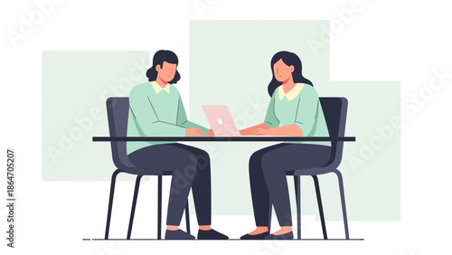 professional women having business meeting in a modern office setting during daytime