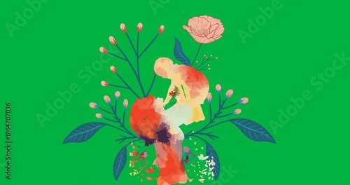 flowers mothers day silhouette