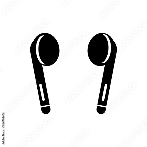 Wireless Earbuds Pro Vector Icon on White Background.