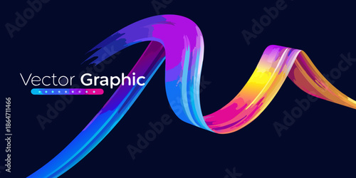 Colorful abstract ribbon swirl design with a vibrant gradient effect