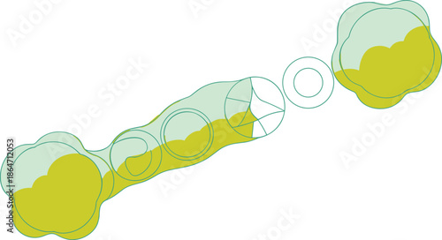 Abstract cloud network connection diagram, minimalist line illustration, data flow concept, cloud computing infrastructure, technology background design