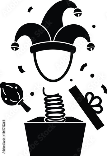 vector set of funny face, April Fools' Day, joker, funny april