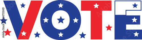 Patriotic Vote Typography with Stars and Stripes