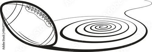 Dynamic American Football with Swirling Motion Effect 