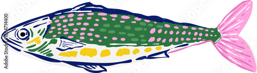 Obraz na płótnie colorful sardines element object.