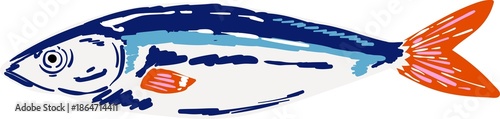 colorful sardines element object.