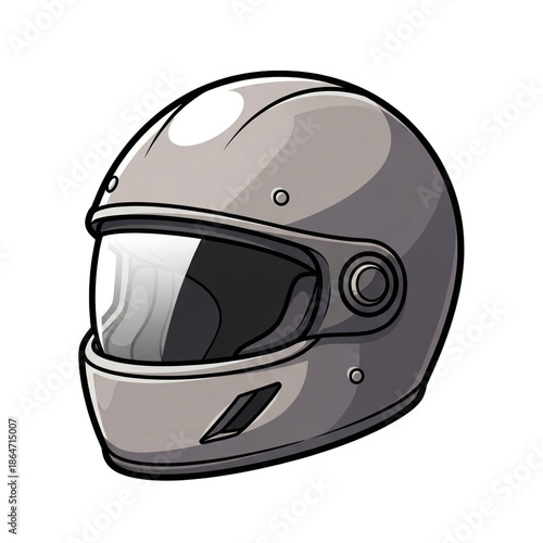 Gray Motorcycle Helmet with Visor for Rider Safety.
