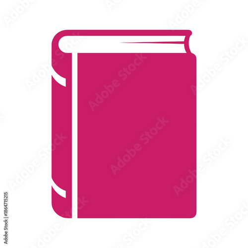 Pink Book Icon Vector Illustration