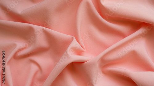 Background pink silk cloth wave abstract texture soft tablecloth cotton textile backdrop cosmetic beauty template presentation, silky velvet linen mockup cloth dress curtain backdrop clothing.