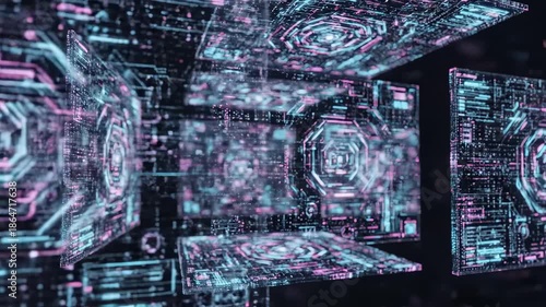 Wallpaper Mural Abstract digital cubes in space Torontodigital.ca