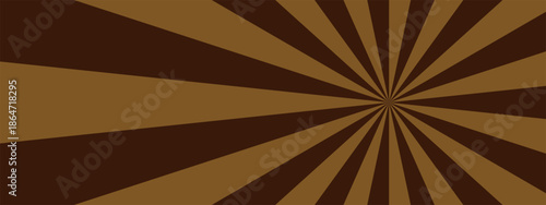 Dark chocolate caramel swirl pattern with smooth texture and circular vector bg. Hypnotic starburst background adds retro candy feel to design.