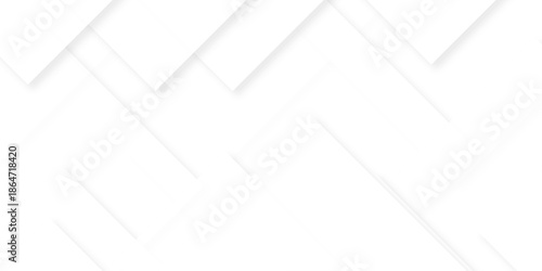 White wide lines or boxes geometry background wallpaper banner. Cover poster backdrop design. Modern Abstract white background design with layers of textured white transparent material in triangle.   