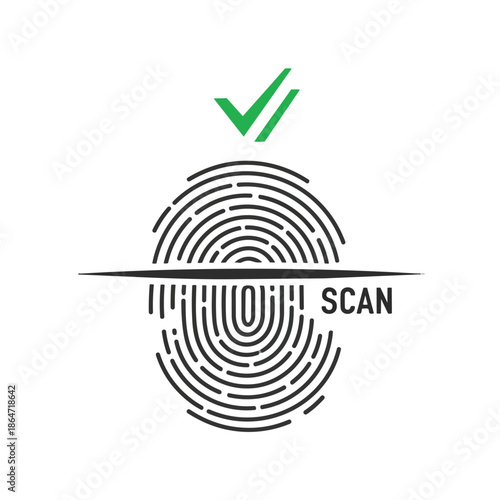 Fingerprint Scan with Verification Checkmark Biometric Login