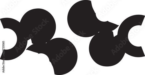Abstract black shapes on white background