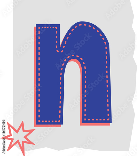 Cute Cutout Letter N Design