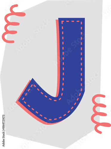 Cute Cutout Letter J Design