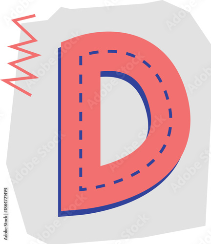 Cute Cutout Letter D Design