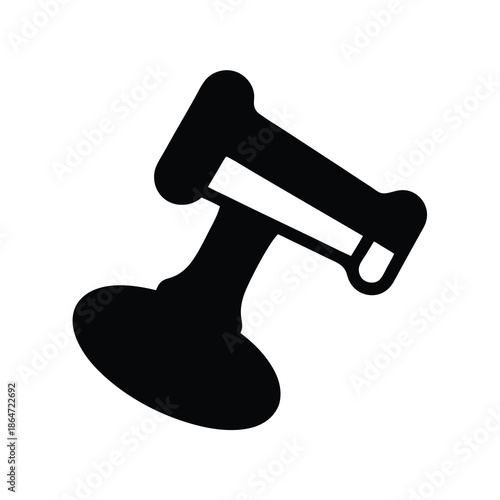 Silhouette of a hand mixer, kitchen appliance in black against white