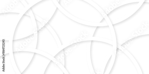 Modern abstract white circle line patter background. Seamless design for banner and wave overlapping geometric design.