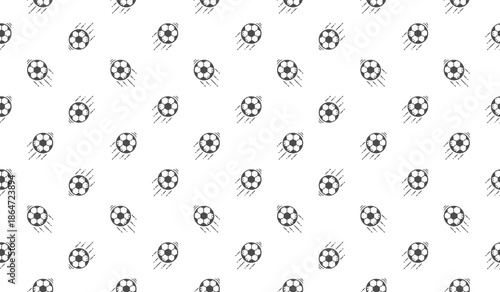 Football ball doodle icon seamless pattern background. Soccer ball sport tiled hand drawn illustration outlined vector background.	
