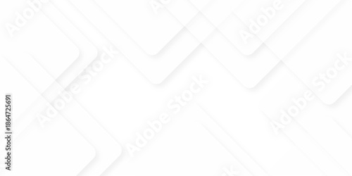White wide lines or boxes geometry background wallpaper banner. Cover poster backdrop design. Modern Abstract white background design with layers of textured white transparent material in triangle.   
