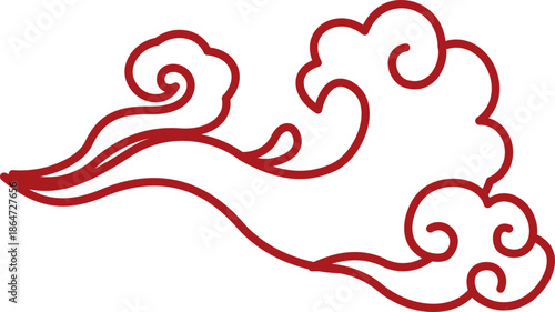 Auspicious Chinese Cloud Outline Icon Classic Motifs