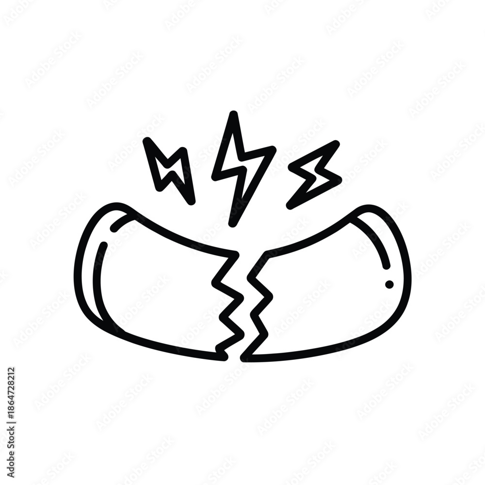 Fototapeta premium Cracked open clamshell with sparks flying out isolated on white