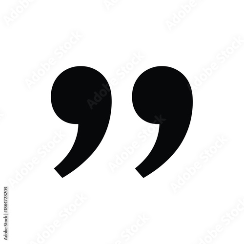 Large black quotation marks on white background