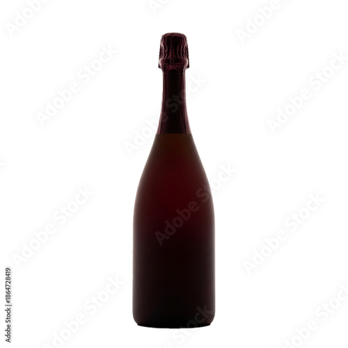 Sparkling Rosé Wine Bottle Isolated on White Background, Elegant Beverage for Celebrations