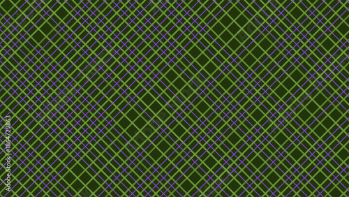 Green and Purple Plaid Pattern on White Background
