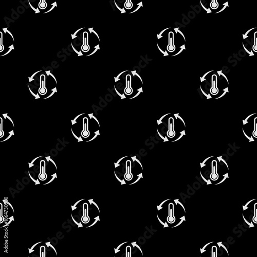 Thermometer and arrows seamless pattern isolated on black background