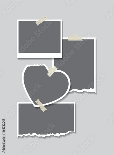 Digital photo templates, collage, abstract photo frames, and pictures, Collage eighteen frames, photos, parts or pictures