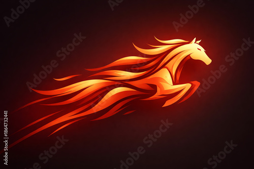 Dynamic Fire Horse Illustration for Chinese New Year Celebration